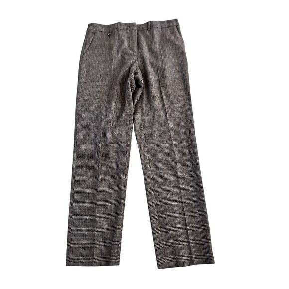 Gerard Darel Pants - Gerard Darel Women's Brown Plaid Cropped Ankle Trousers Pants Size 42